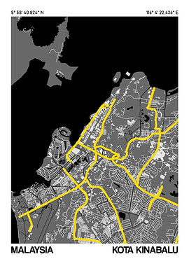 Kota Kinabalu City Street Map