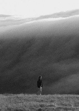 Solitary Figure in Fog