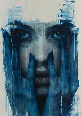 Emotions in Blue Portrait