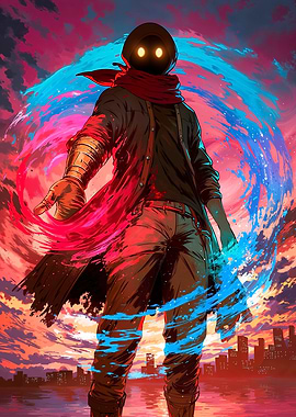 Mysterious Figure with Energy