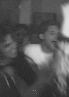 Black and White Film Photograph of People Dancing