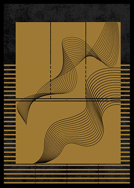 Abstract Gold & Black Art
