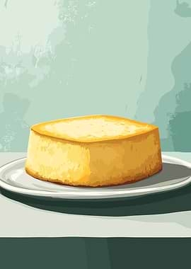 Yellow Cake on Plate