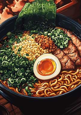 Ramen Bowl Illustration