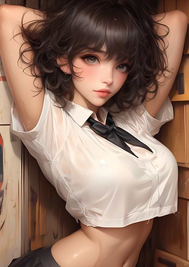 Anime Girl in White Shirt
