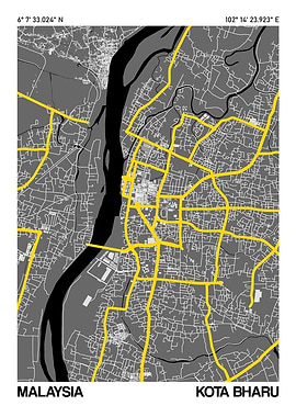 Kota Bharu City Street Map