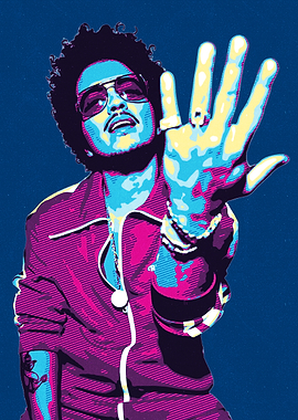 Bruno Mars Pop Art Portrait