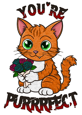 Cute GingerCat with Roses