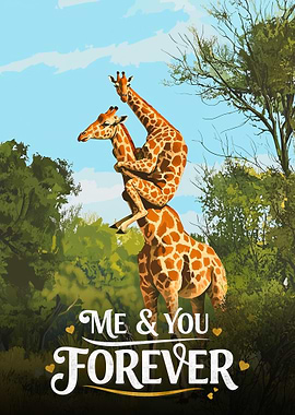 Giraffe Couple Forever