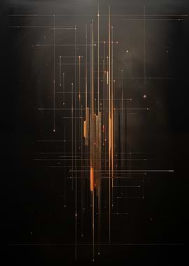 Abstract Gold Lines Art