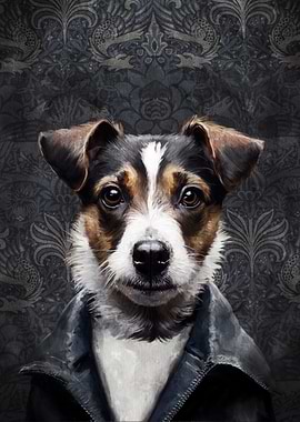 Dog in Leather Jacket