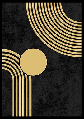 Abstract Gold & Black Art