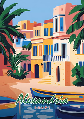 Alexandria, Egypt Travel Poster