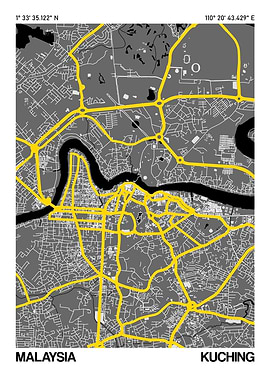 Kuching City Street Map