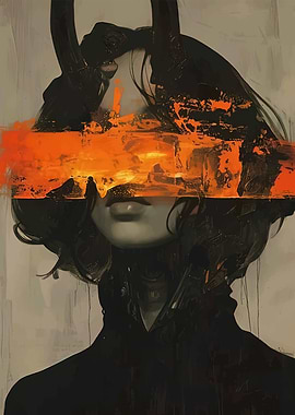 Cyberpunk Woman with Sunset