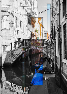 Venice Canal with Gondolas
