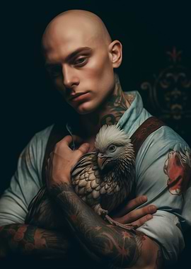 Man with Parrot Tattoo