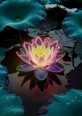 Glowing Lotus Flower