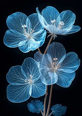 Translucent Blue Flowers