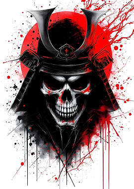 Samurai Skull Art