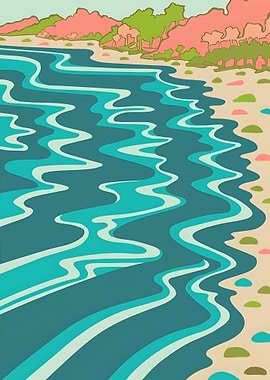 Abstract Coastal Scene