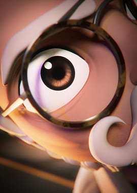 Close-up Eye with Glasses