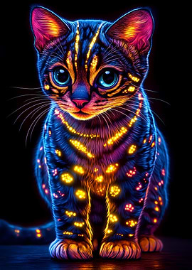Neon Bengal Cat Animal