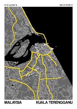 Kuala Terengganu City Street Map