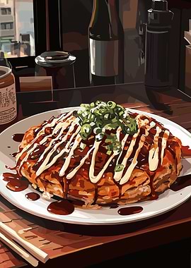 Okonomiyaki with Toppings