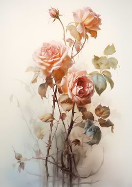 Pink Roses Floral art