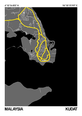 Kudat City Street Map