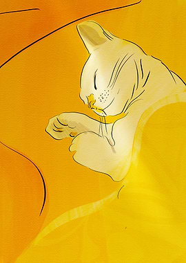 Sleeping Cat Illustration
