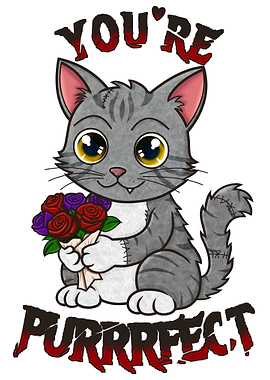 You're Purr-fect Cat Illustration