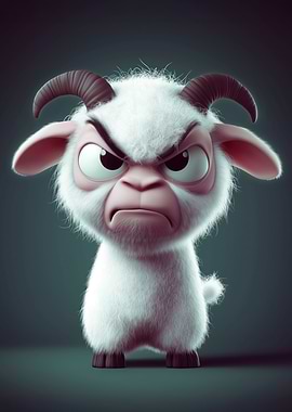 Angry Cartoon Goat