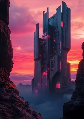 Futuristic Brutalism Tower