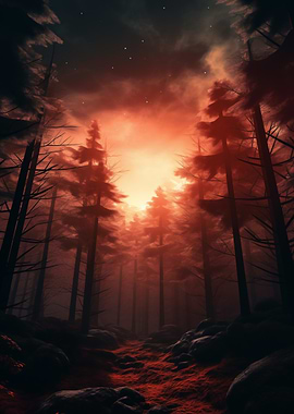 Red Forest Night