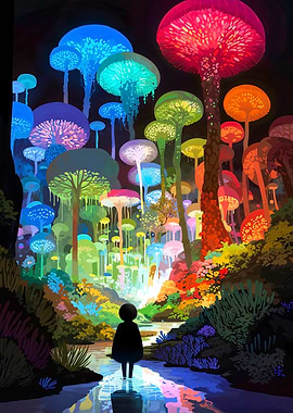 Rainbow Mushroom Forest