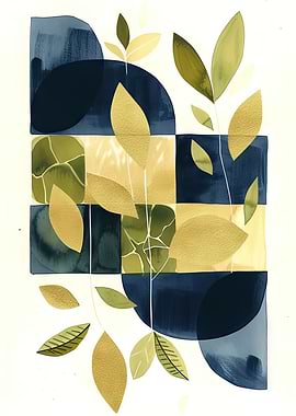 Abstract Gold Leaf Art