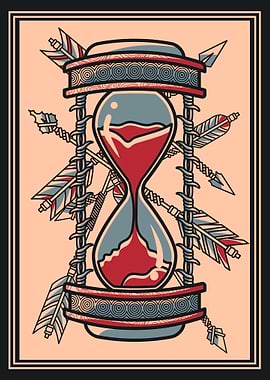 Hourglass & arrows vintage design