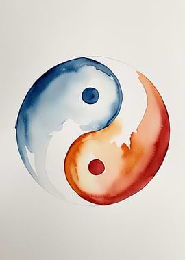 Yin Yang Watercolor