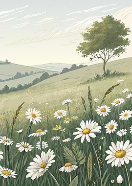Daisy Field Landscape