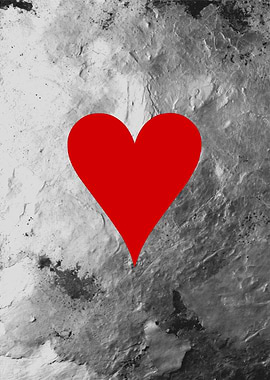 Red Heart on Grey Background