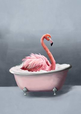 Pink Flamingo Bath