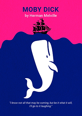 Moby Dick Minimalist Book Cover Poster
