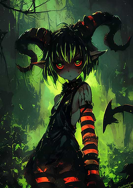 Green-Eyed Demon Girl