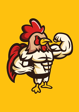 Strong Bodybuilder Rooster