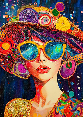 Woman in Sunglasses and Hat