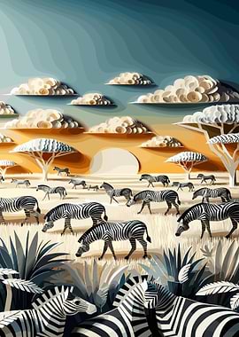 Zebras of Wild Savanna
