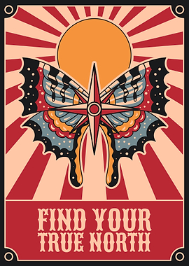 Butterfly Compass Poster