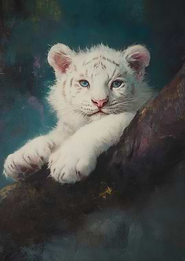 White Tiger Cub Portrait